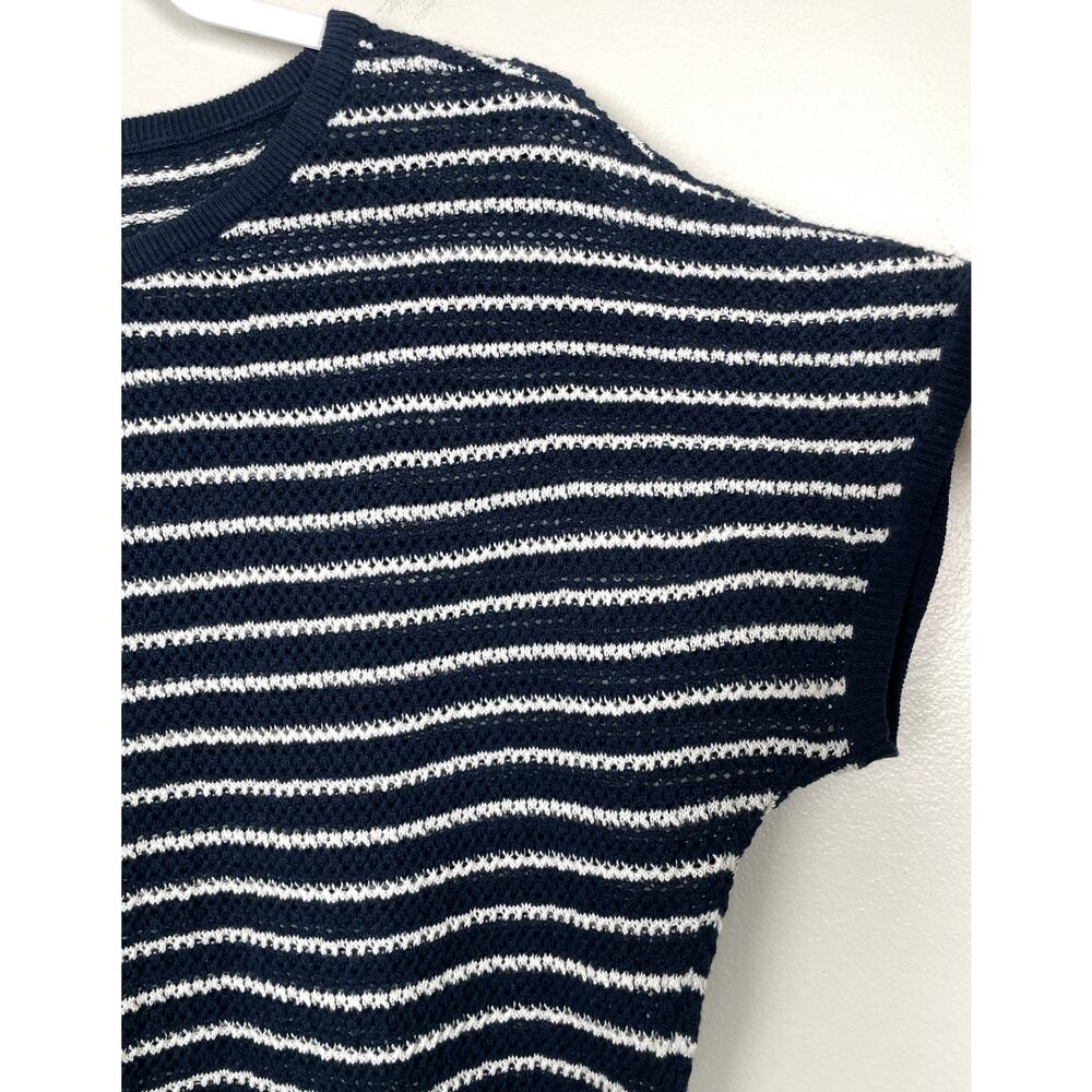 Pact Beachside Crochet Knit Short Sleeve Top Capri Stripe Large Beach Vacation - Picture 4 of 12